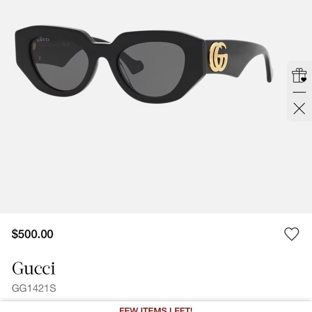 Gucci Black Sunglasses with Gold Logo